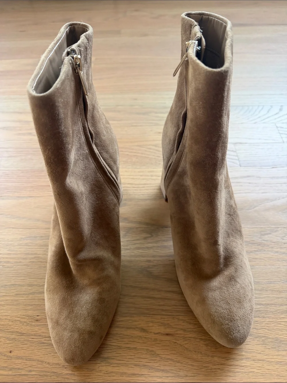Sam Edelman Roden Taupe Suede Leather Pointed-Toe Ankle Boots Women’s Size 9